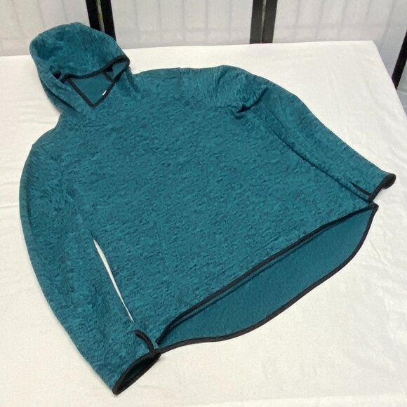 Danskin XL Black Turquoise Marled Long Sleeve Kangaroo Pocket Hoodie Pullover XL - Picture 8 of 11